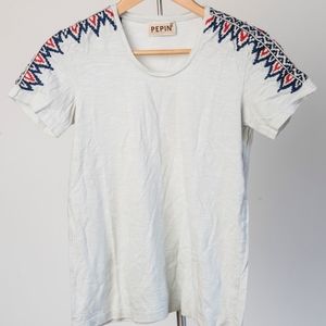 Anthropologie - Pepin White T-Shirt